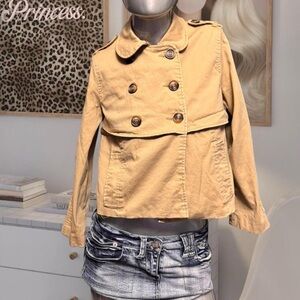 Y2K Baby Doll Cropped Trench Coat